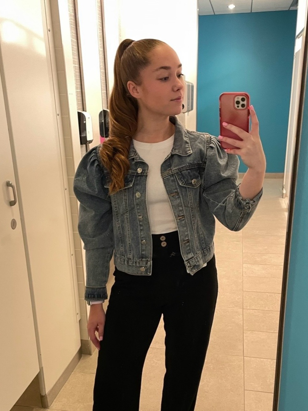 Puff Sleeve Denim Jacket